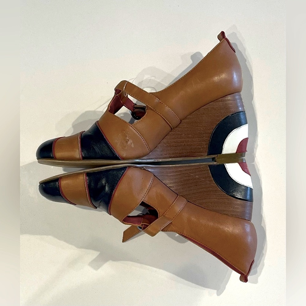 Ben Sherman Multi Tone Leather Wedge Heel